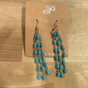Plunder Blue Beaded Dangle Earrings